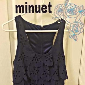 Minuet Laser Cut Nsvy Flower Dress